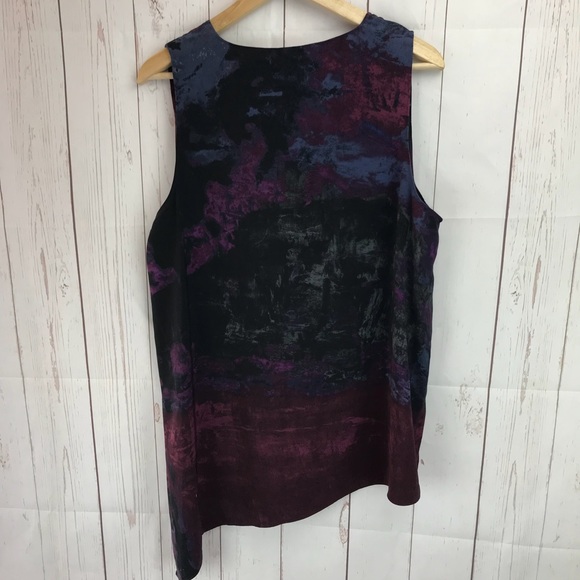 Rachel Roy Purple And Black Asimetrical Top XXL - Picture 4 of 4